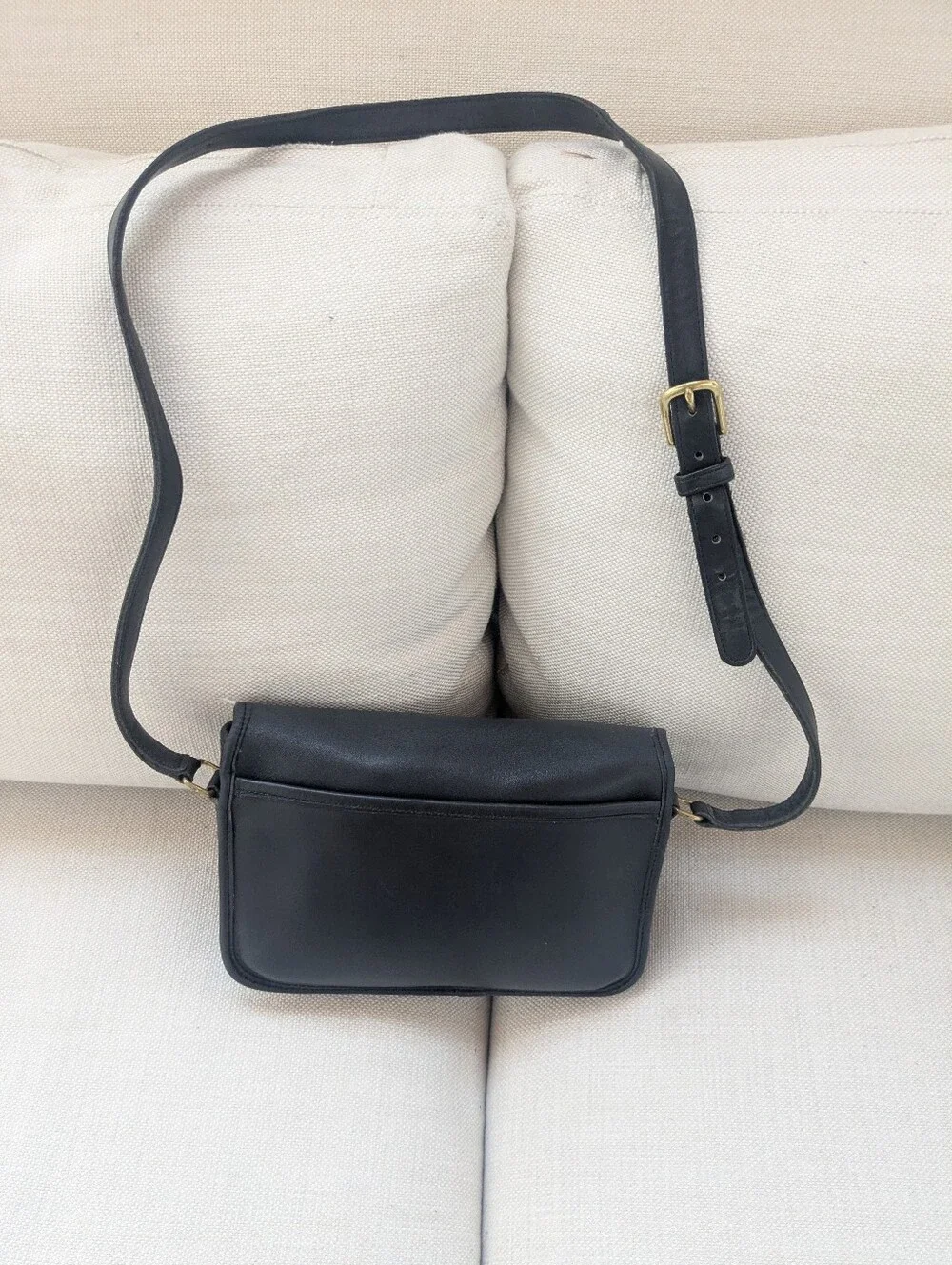 Vintage 90s Black Coach Compartment Bag 9850